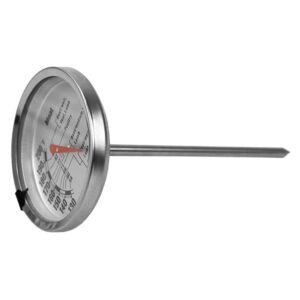 home basics, silver (1 instant read large stainless steel mechanical meat thermometer, 2.5" x 2.5" x 5.25"