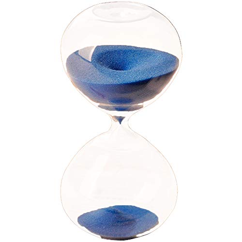 GracesDawn Super Beautiful Transparent Glass Hourglass Blue Sand Timer 15 Minutes a Nice Gift