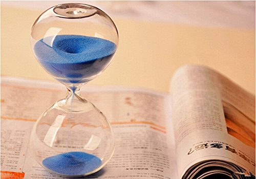 GracesDawn Super Beautiful Transparent Glass Hourglass Blue Sand Timer 15 Minutes a Nice Gift