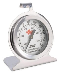 camco oven thermometer | features a large, easy-to-read dial with a temperature range of 100° f to 600° f and 38° c to 316° c (42115)