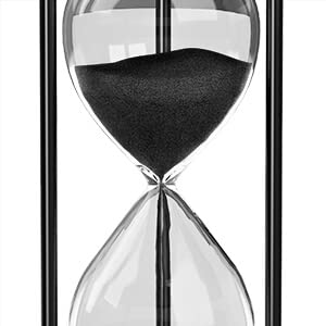 SuLiao Hourglass 60 Minute Sand Timer: Large 10 Inch Hexagon Wooden Black Sand Clock,Reloj De Arena para Decoracion, Vintage Sand Watch 60 Min, 1 Hour Glass Sandglass for Home Office Desk Decorative