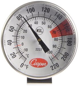 cooper - 123186 cooper-atkins 2237-04-8 stainless steel bi-metal espresso milk frothing thermometer, -10 to 104°c