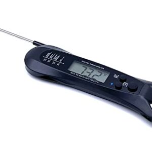 Surewheels Digital Meat Thermometer for Cooking Food, Oven Baking, BBQ, Grilling, Deep Frying- Waterproof, Backlight Instant Read with Bottle Opener (Black)