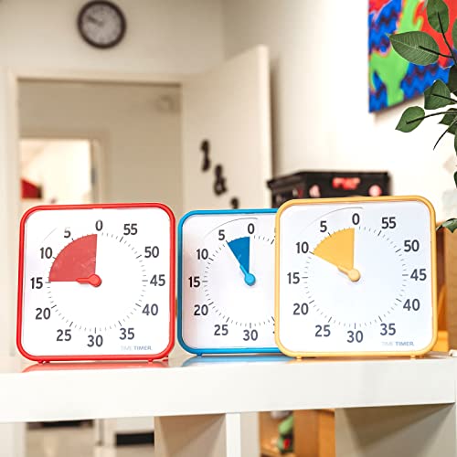 Time Timer 8 Inch Learning Center Classroom Set — 60 Minute Visual Timer for Kids with Dry Erase Activity Cards for Kids Classroom, Learning Centers and Teachers Desk Clock, Primary (3-Pack)