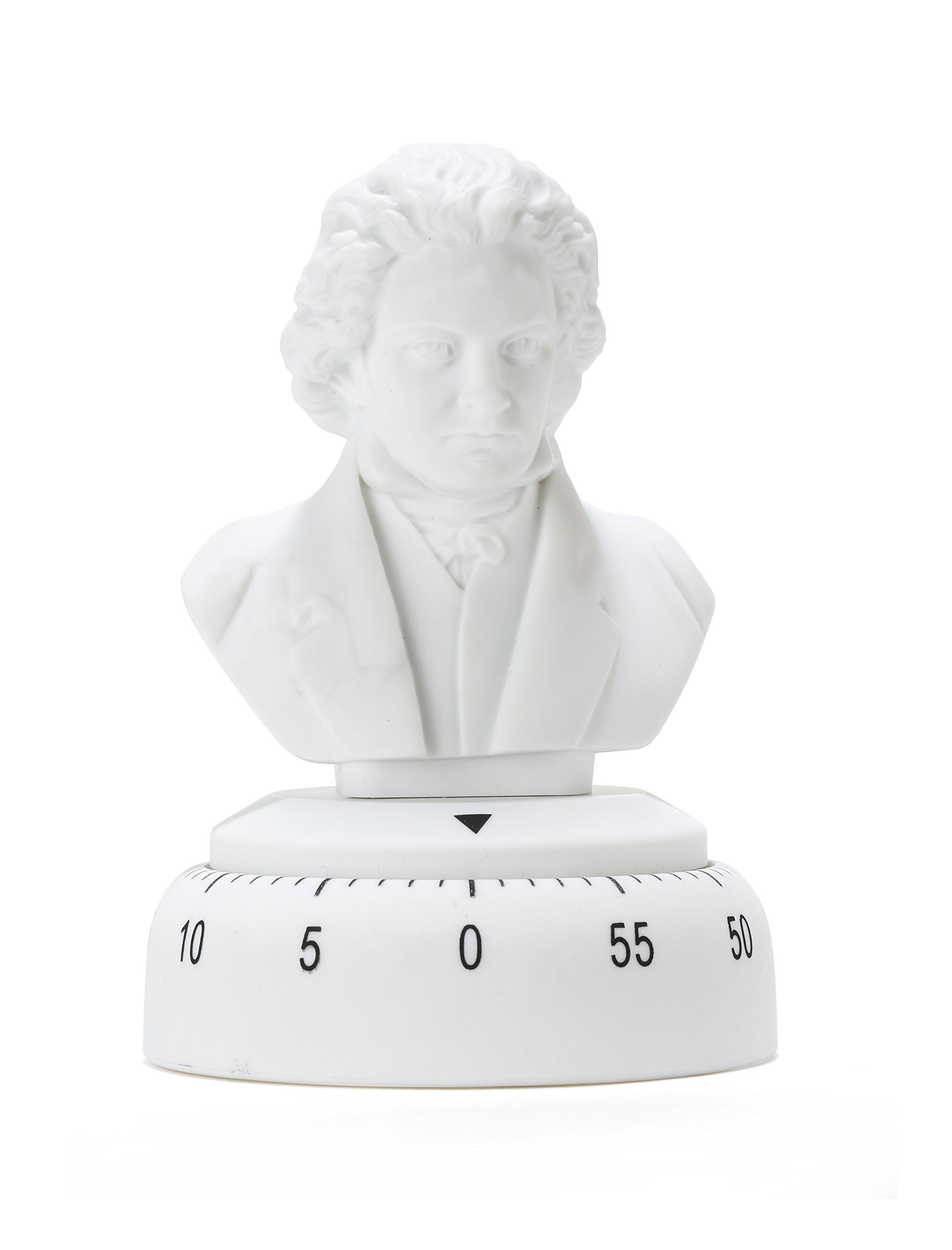 Kikkerland Beethoven 60 Minute Kitchen Timer, Mechanical Kitchen Timer, Wind up Timer for Cooking, Reading and Sports, Plays Fur Elise, White