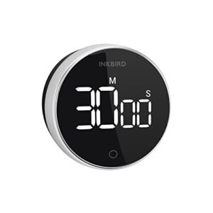digital kitchen timer for cooking, inkbird productivity timer with countdown countup 3-levels alarm, magnetic rechargeable usb visual egg timer idt-01 for kitchen, classroom, kid study