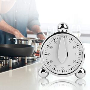 Zerodis Mechanical Kitchen Timer, 60 Minutes Countdown Timer for Cooking Baking Stainless Steel Reminders Alarm Clock for School Learning Projects and Kitchen