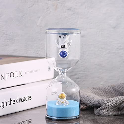 Falytemow 30 Minutes Outer Space Astronauts Hourglass Sand Timer Hourglass Sand Timer (Blue)