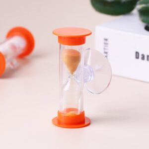 Sand Timer,Small Sandy Clock with Plastic Cover,Colorful Hourglass Sand Clock Timers with Suction Cup,for Kids Tooth Brushing Shower(2 Minute,Orange)