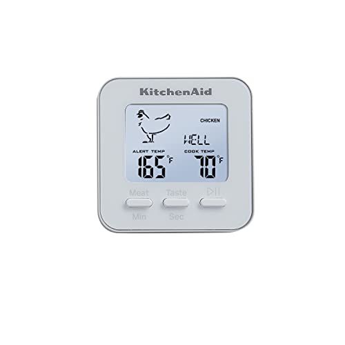 KitchenAid KQ906WH Programmable Wired Probe Thermometer White, Temperature Range: -40F to 482F/-40C to 250C, White