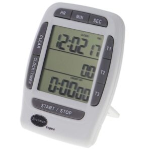 digital triple kitchen timer and clock for cooking and baking with led countdown timer numbers with alarm and magnet fixing