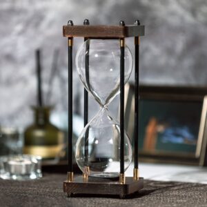 large fillable hourglass timer sand clock, decorative wooden empty hourglass sand timer