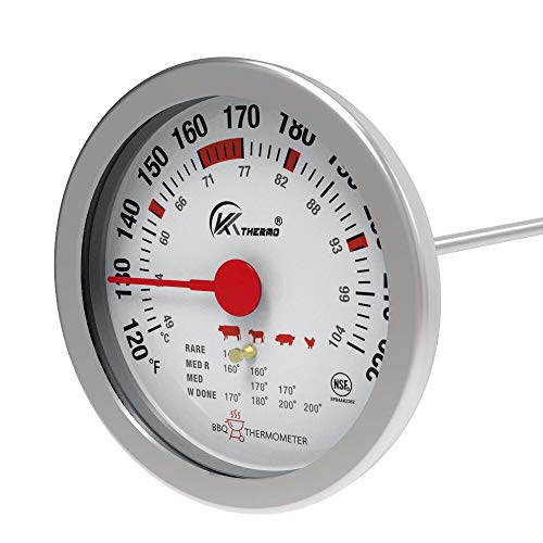 3.5" Dial Quick Read Meat Thermometer for Cooking - NSF Approved Instant Thermometer with 5” Probe 120~220F/49~104C,Tempered Glass Safety leaved in Oven Grill for BBQ Smoker Kitchen Meat Cooking.