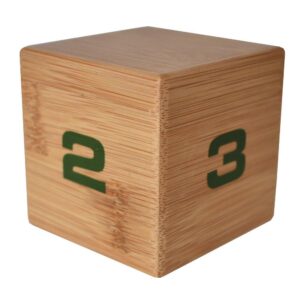the miracle timecube timer, natural bamboo wood, 1,2,3 and 4 minutes, for time management, kitchen timer, kids timer, workout timer