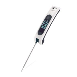 polder sous chef rapid read thermometer, digital thermometer for cooking, food thermometer with folding probe, intuitive cooking thermometer with ambidextrous backlit lcd display