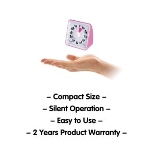 TWENTY5 SEVEN Countdown Timer 3 inch; 60 Minute 1 Hour Visual Timer - Classroom Teaching Tool Office Meeting, Countdown Clock for Kids Exam Time Management - Pink