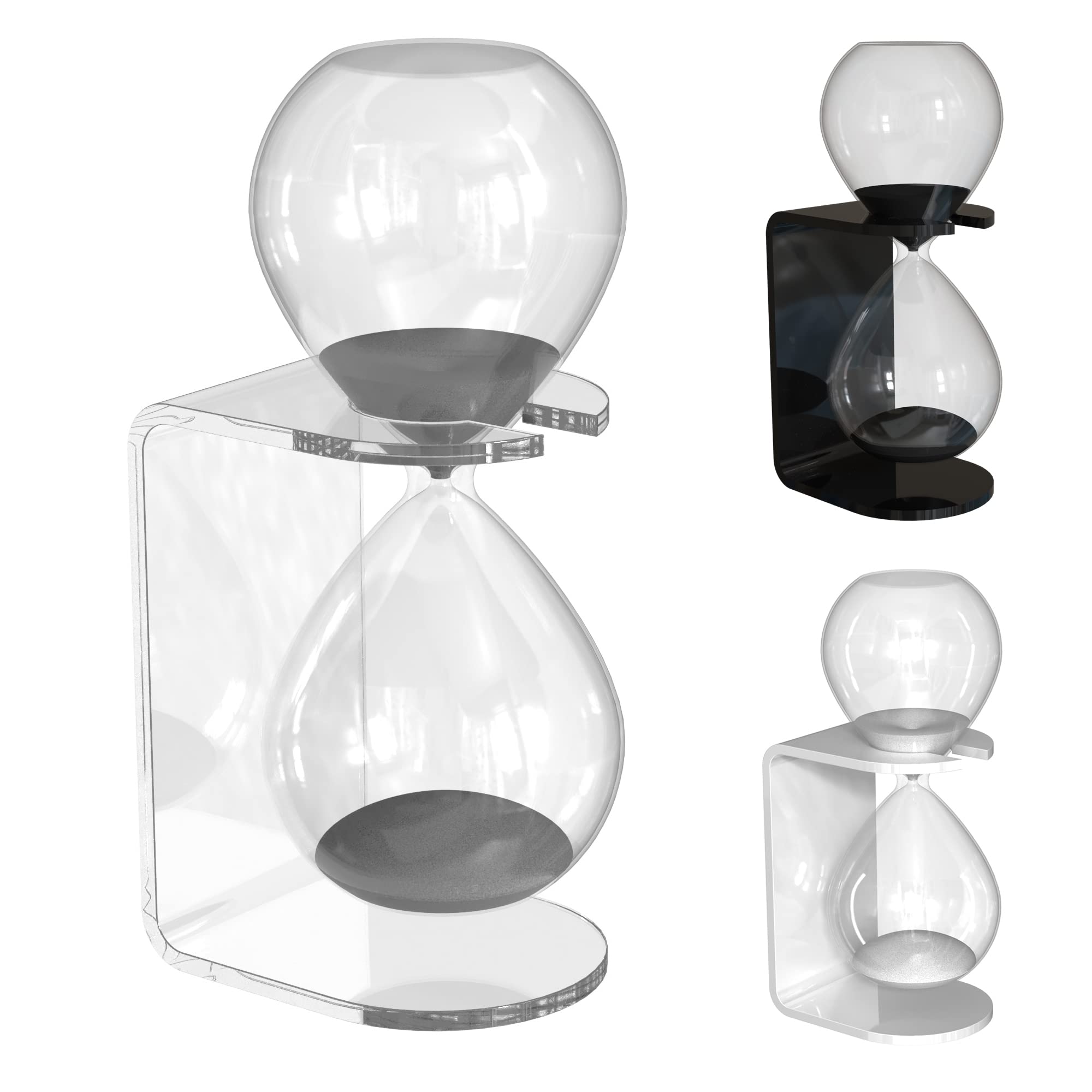 Tooby Hourglass Sand Timer 30 Minutes, Halfhour Glass with Decorative Acrylic Floating Support, Crystal Sand Clock Modern Decor for Home and Office