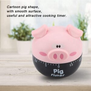 Cute Cartoon Pig Kitchen Timer,Mechanical Timers Counters,for Cooking Timing Tool Alarm Clock,Portable Alarm Clock Kitchen Cooking Tool(Pink)