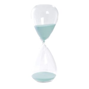 bey-berk 90-minute crystal sand timer with light blue sand