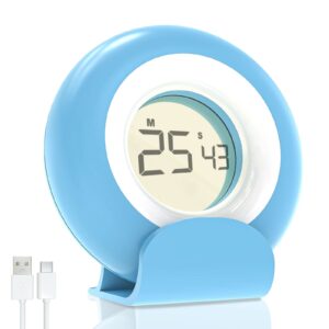 digital kitchen timers, smart voice control timer, visual timers large led display magnetic countdown timers for classroom cooking fitness baking studying teaching, easy for kids and seniors（blue）