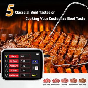 Digital Meat Thermometer for Cooking,2022 Upgraded Touchscreen LCD Large Display Instant Read Food Thermometer with Backlight,Long Probe,Kitchen Timer,Cooking Thermometer for Oven