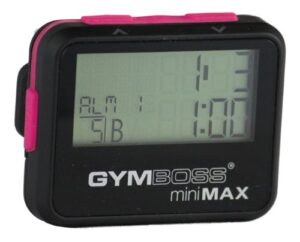 gymboss minimax interval timer and stopwatch - black/pink softcoat