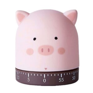 ali2 cute mechanical timer kitchen timer time management timer home decor 60 minute animal timer for kids homework study cooking baking yoga fitness exercise (pig)