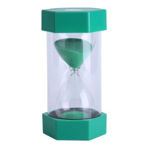 colorful sandglass timer hourglass sand timer 3 min/10 mins/20 mins/30 mins/60 mins sand clock timer for games classroom home office(green)