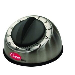 Cooper-Atkins TM60-0-8 Stainless Steel Long Ring 60 Minute Mechanical Timer, 0 to 60 Minutes Unit Range