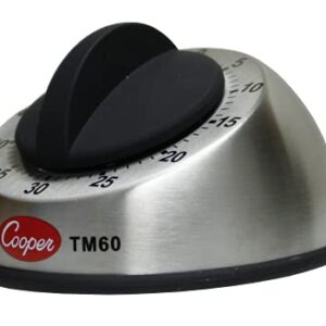 Cooper-Atkins TM60-0-8 Stainless Steel Long Ring 60 Minute Mechanical Timer, 0 to 60 Minutes Unit Range