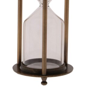 Backbayia Retro Metal Sandglass Empty Hourglass Sand Timer Without Sand for Home Office Decoration (Bronze - L)