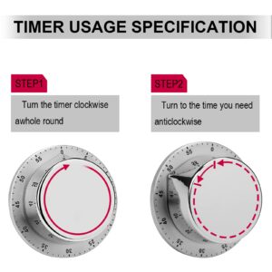 Kitchen Timer, Kitchen Timers for Cooking, Kitchen Timer Magnetic, Sunflower Floral Pattern Waterproof Time Timer Stainless Steel Multiuse for Home Baking Cooking Oven