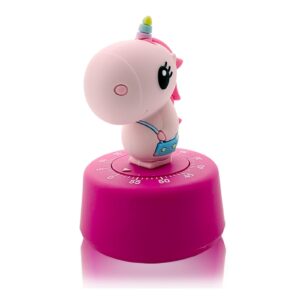 seaciyan timers, classroom timer for kids, kitchen timer for cooking, desk time tracker, small mechanical timer for study, workout, shower, baking countdown (pink unicorn)