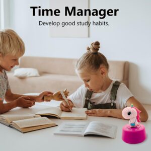 Seaciyan Timers, Classroom Timer for Kids, Kitchen Timer for Cooking, Desk Time Tracker, Small Mechanical Timer for Study, Workout, Shower, Baking Countdown (Pink Unicorn)