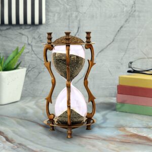 PORTHO Sand Timer Hourglass| 10 Minutes, Short time Alarm| Unique Gift on Wedding, Anniversary, Birthday, Christmas, Graduation| Gift for Valentines, Her/Him, Kids (Dome Shaped Antique Sandtimer)