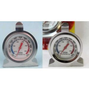 Oven Thermometer 50-300°C/100-600°F, Oven Grill Fry Chef Smoker Thermometer Instant Read Stainless Steel Thermometer Kitchen Cooking Thermometer, Large Dial Kitchen Cooking Oven Thermometer Silver