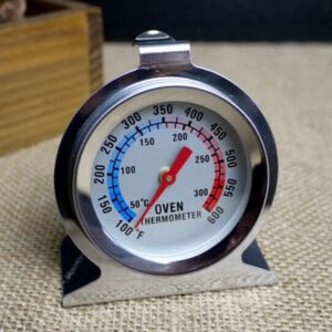 Oven Thermometer 50-300°C/100-600°F, Oven Grill Fry Chef Smoker Thermometer Instant Read Stainless Steel Thermometer Kitchen Cooking Thermometer, Large Dial Kitchen Cooking Oven Thermometer Silver