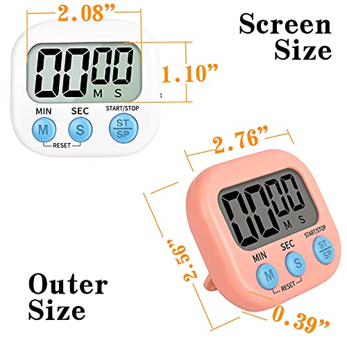 Mitlker Timer for Kids,Kitchen Timer Digital,Magnetic Back,Loud Ring,Stand for Cooking,Classroom,Bathroom,Teachers,Kids (Pink) (JS118)