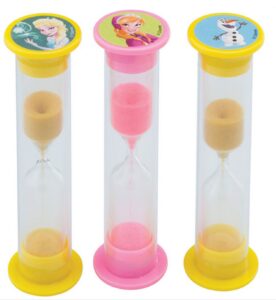 disney frozen kids sand hourglass 2 minute visual aid timers for kids! make transitions from activities & requested tasks fun & exciting! (set of 3)