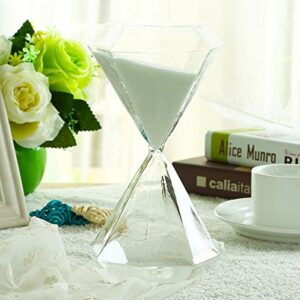 Graces Dawn Diamond glass Hourglass Sand Timer 60 minutes with (white)