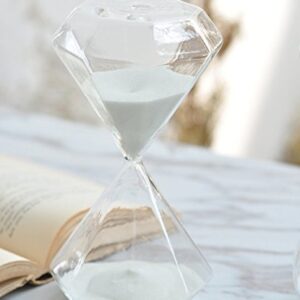 Graces Dawn Diamond glass Hourglass Sand Timer 60 minutes with (white)