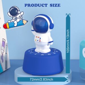 Cartoon Timer Kids Cute Kitchen Timer, Astronaut Learning Management Timer, Reminder No Batteries for Study Work Exercise Training Home Desktop Decor (Blue)