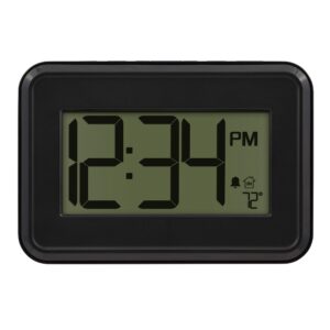 la crosse technology 513-113 digital wall clock with temperature & countdown timer, black
