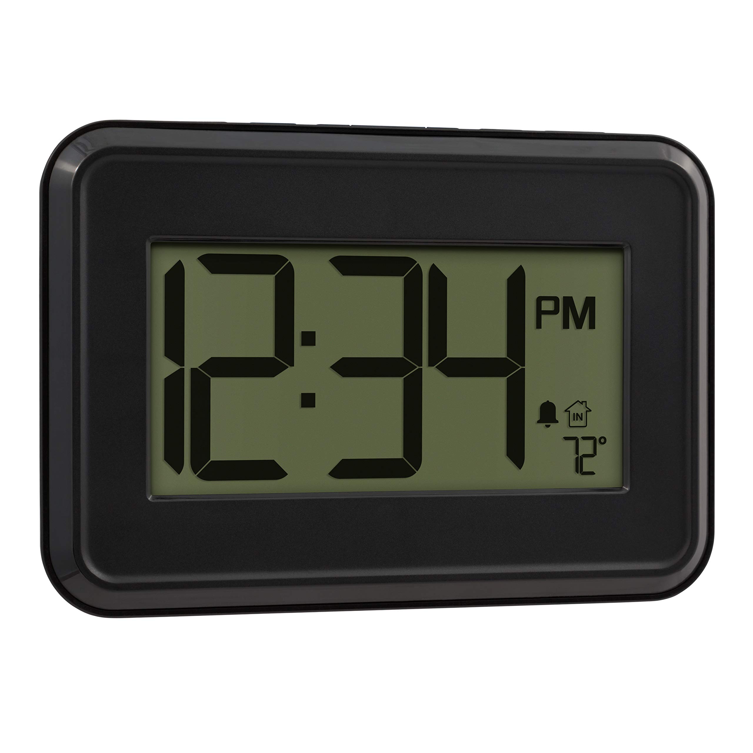 La Crosse Technology 513-113 Digital Wall Clock with Temperature & Countdown Timer, Black