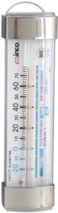winco refrigerator/freezer thermometer with suction cup, 3-1/2-inch by 1-1/8-inch