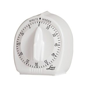 browne foodservice lux minute minder timer mechanical white with black markings 60 min