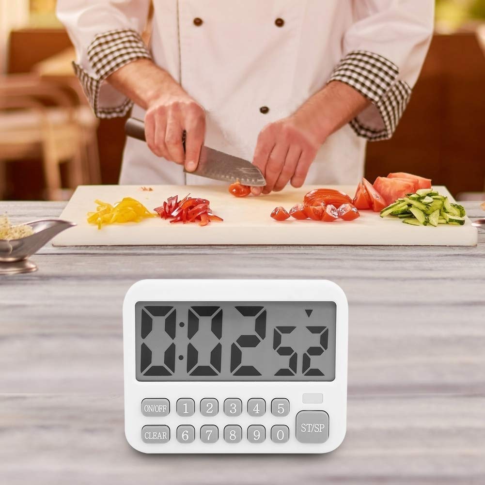 Kitchen Timer, Large Screen Digital Electronic Movement Timer, Portable Kitchen Time Reminder Timer for Study Office, Kitchen, Gym