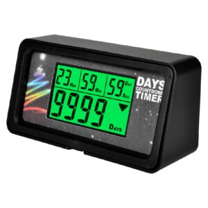 jayron backlight digital 9,999 days countdown timer big lcd display count down for retirement wedding vacation christmas event classroom cruise