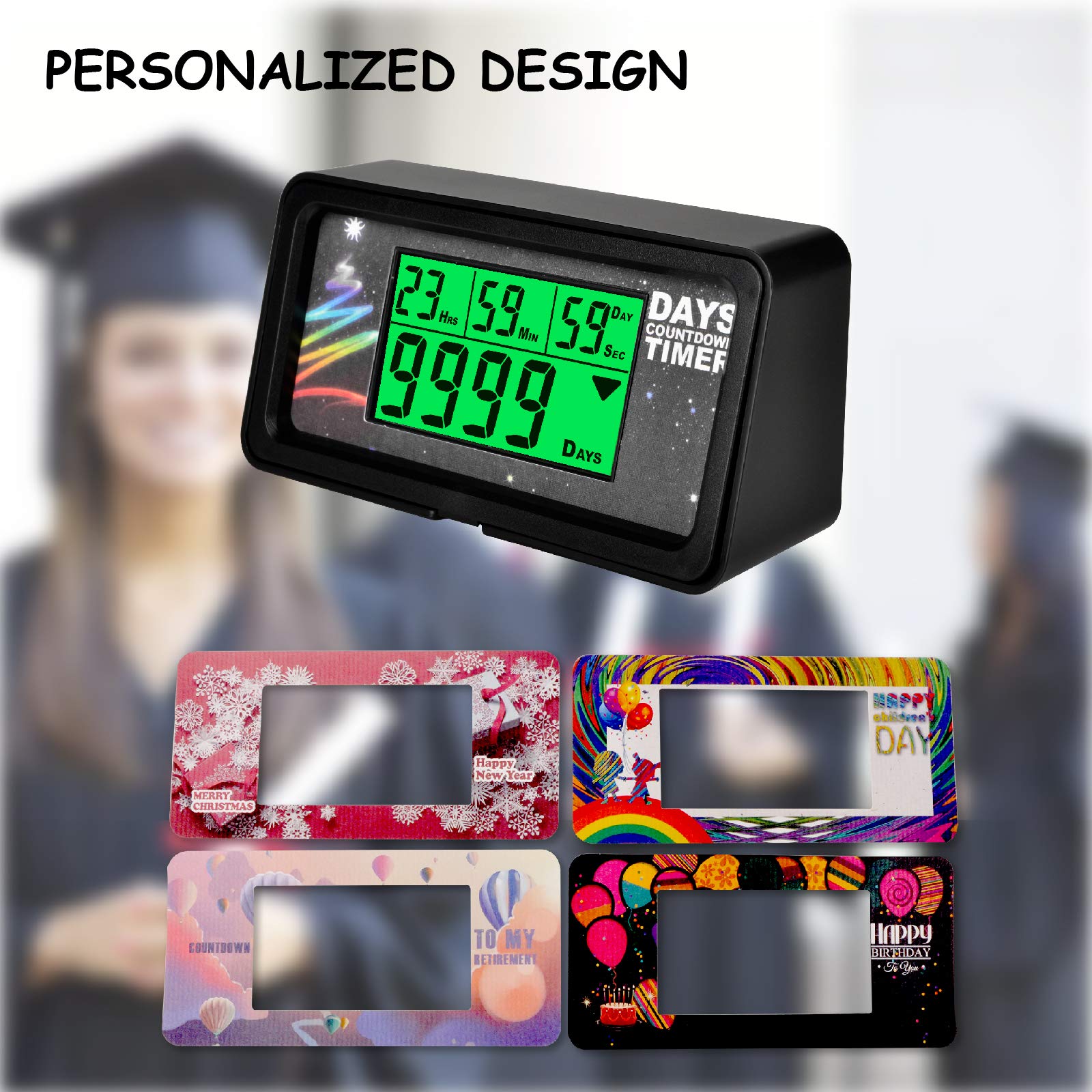 Jayron Backlight Digital 9,999 Days Countdown Timer Big LCD Display Count Down for Retirement Wedding Vacation Christmas Event Classroom Cruise