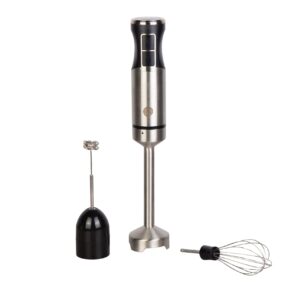 MasterChef Immersion Blender Handheld, 400W & Digital Meat Thermometer, Wireless Temperature Probe for Food (Steak, Chicken) & Liquids (Coffee, Tea, Milk), Black